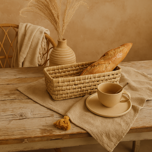 Panier Dune S – Douceur Artisanale - DOUM - panier rectangulaire, rangement naturel, déco artisanale