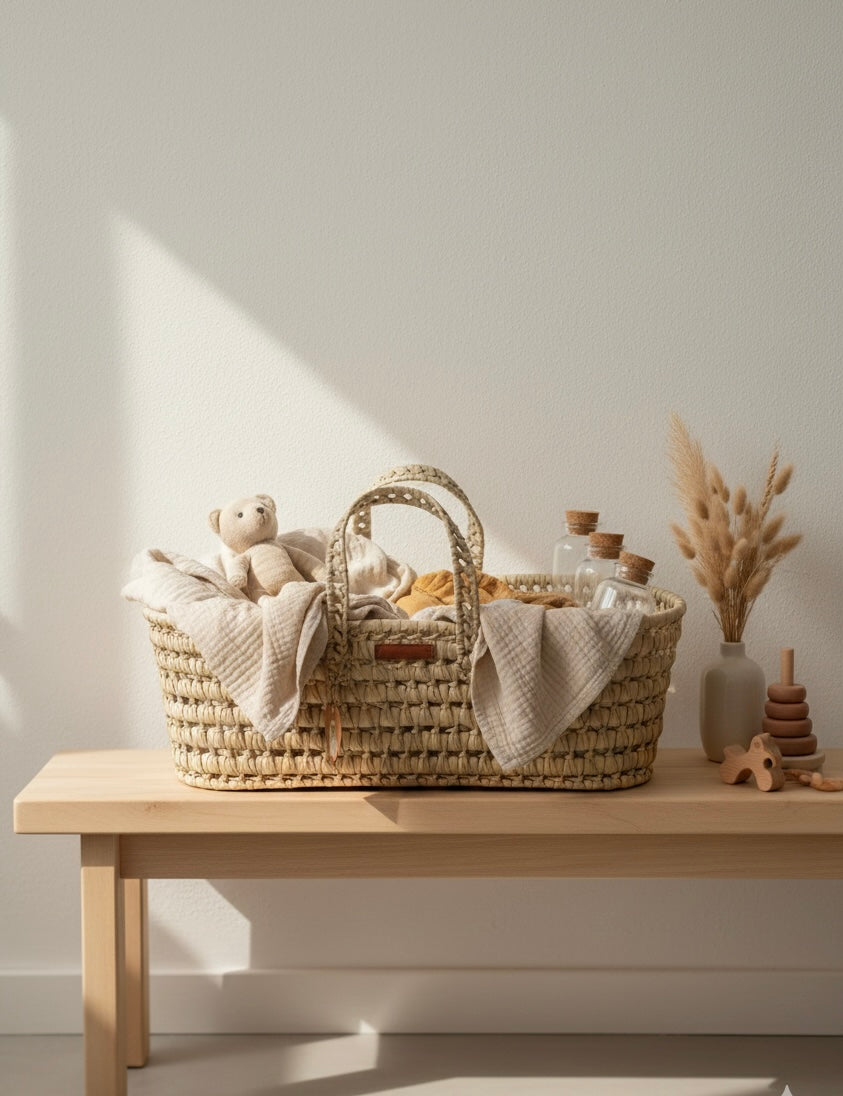Panier COCON en fibres naturelles tressées à la main – rangement et jouets